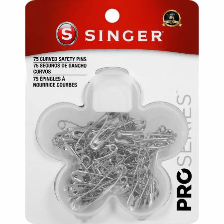 Curved Safety Pins in a Flower Case by Singer - 75 count