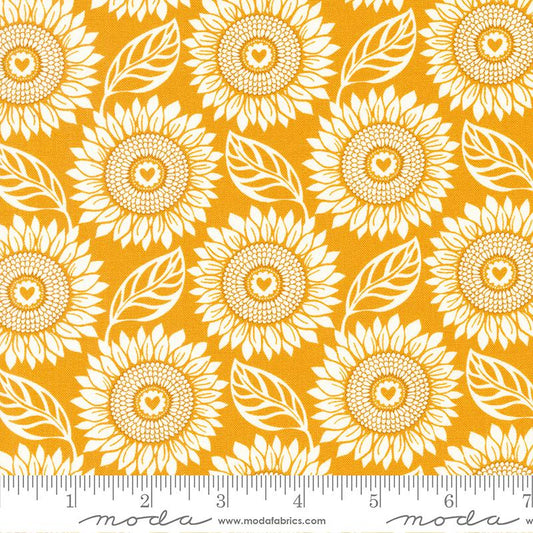 Sunflowers In My Heart Golden Tournesol by Kate Spain for Moda 27321-22