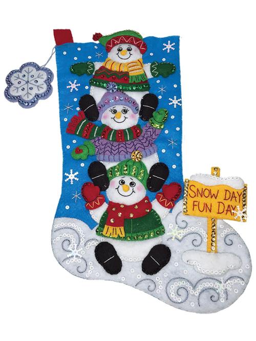 Felt Stocking Snow Much Fun 89478E Bucilla#1