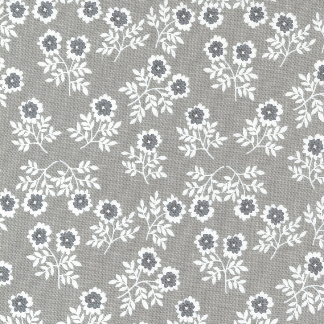 Gray fabric with white flowers