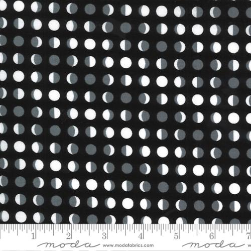 Black fabric with grey and white circles