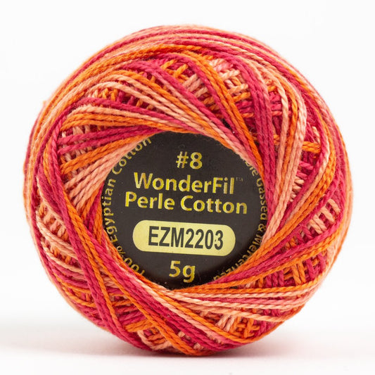 #8 Electric EZM2203 Variegated Eleganza Perle Cotton by Alison Glass for Wonderfil