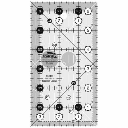 Creative Grids Quilt Ruler 3-1/2in x 6-1/2in